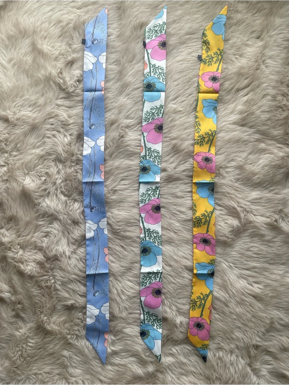Set of 3 Floral Skinny Bandana Scarves
